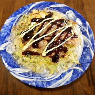 グルテンフリー☆水菜inライスペーパーお好み焼き☆